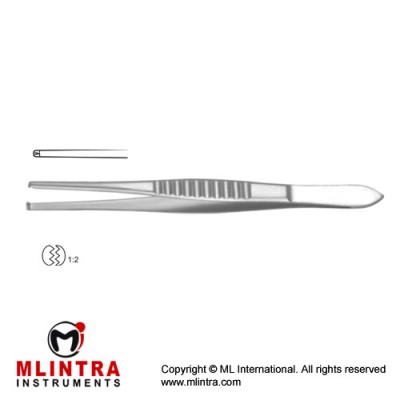 Mod. USA Slender Pattern Dissecting Forcep 1 x 2 Teeth Stainless Steel, 13 cm - 5"